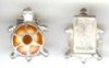 1 10x7mm Yellow/Topaz Epoxy Turtle Slider